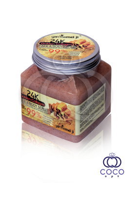 Солевой скраб для лица и тела 24 K Colden Collagen Face & Body Scrub 99%  500 G