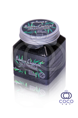 Солевой скраб для лица и тела Bamboo Charcoal Face & Body Scrub с бамбуковым углем 500 G