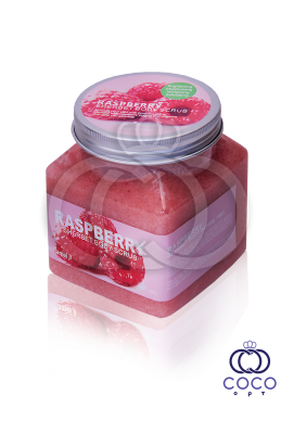 Солевой скраб для тела Raspberry Sherbet Body Scrub 99% с малиной 500 G