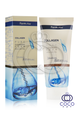 Пенка для умывания FarmStay Collagen Pure Cleansing Foam