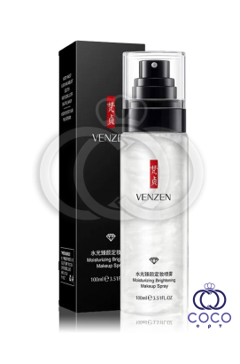 Спрей для закрепления макияжа, Venzen Moisturizing Brightening Makeup Spray с гиалуроновой кислотой и жемчужной пудрой 100 мл МЯТАЯ КОРОБКА