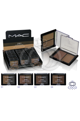 Тени для бровей Mac 2 in 1 Natural Solid Three Color