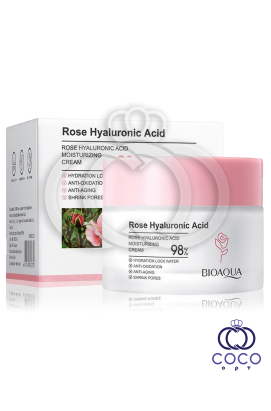 Увлажняющий крем BioAqua Rose Hyaluronic Acid Moisturizing Cream с экстрактом розы и гиалуроновой кислотой 50g