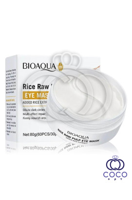 Патчи гидрогелевые Bioaqua Rice Raw Pulp Eye Mask, с экстрактом риса 60шт