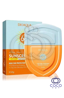 Сонцезахисний відновлюючий лосьон з екстрактом алое вера Bioaqua SPF60+ 40ml