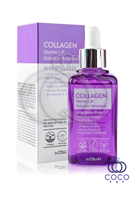 Сыворотка для лица высококонцентрированная при потере тонуса  Dr.Cellio Collagen Derma Lift Solution Ampoule 50ml