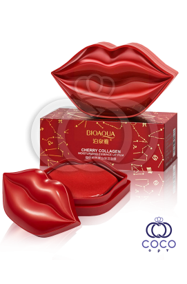Патчи для губ Bioaqua Cherry Collagen Moisturizing Essence Lip Film 60 гр 20 штук