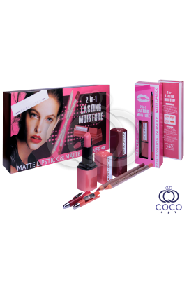 Помада для губ с карандашом  Matte Lipstick & Matte Lip Liner 2-in-1 Lasting Moisture 12 штук
