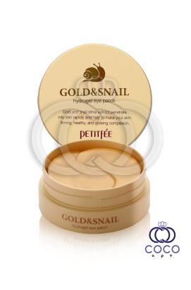 Патчи гидрогелевые  PETITFEE Gold & Snail с золотом и муцином улитки
