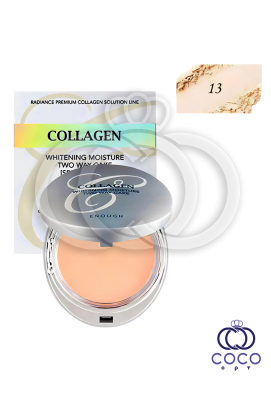 Коллагеновая пудра Enough Collagen 3 in 1 Whitening Moisture Two Way Cake SPF30 №13 с запасным блоком 2*13 g