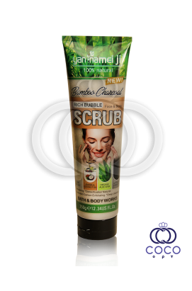 Солевой скраб для лица и тела Bamboo Charcoal Rich Bubble Face & Body Scrub с бамбуковым углем
