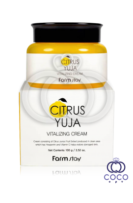 Восстанавливающий крем для лица Farmstay - Citrus Yuja Vitalizing Cream с экстрактом юзу - 100g
