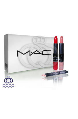 Помада Mac Ruby Woo Velvet Creme Lipstick Lipgloss & Lipliner 4 в 1 Creamy Textur